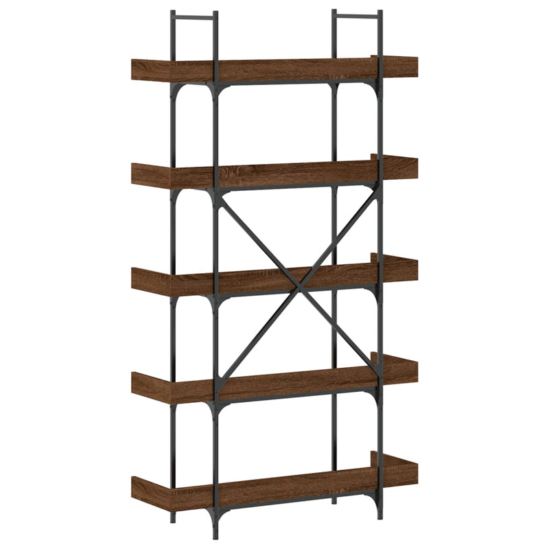 vidaXL 5-szintes barna tölgy szerelt fa könyvespolc 100x33x180,5 cm