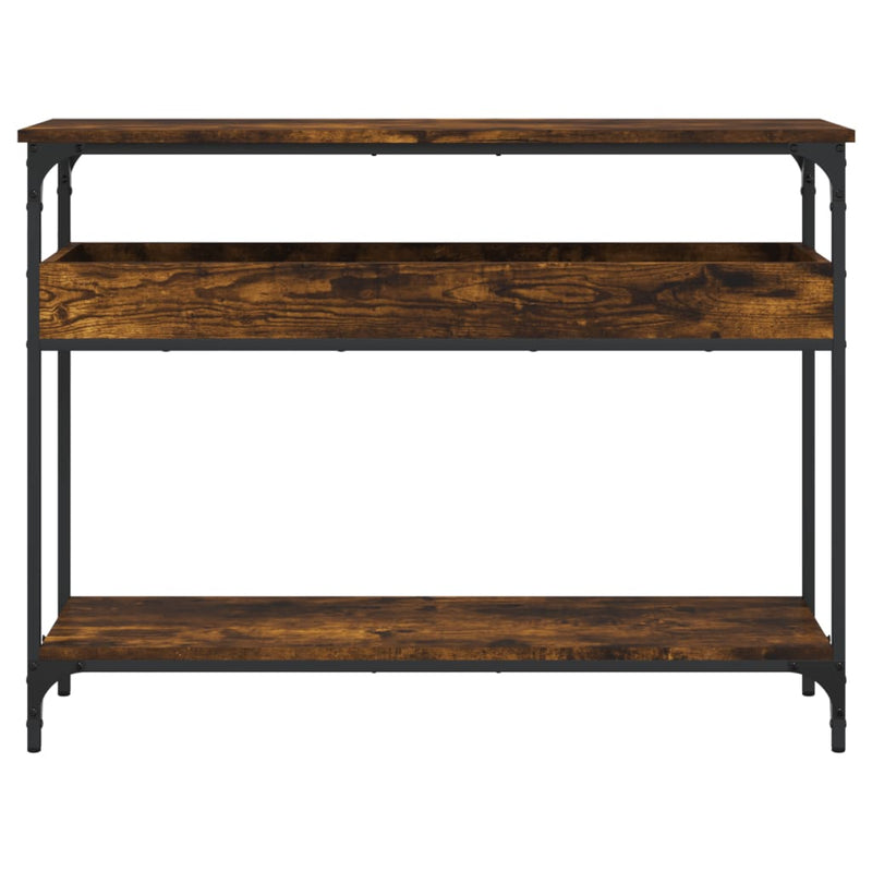 vidaXL füstös tölgy színű szerelt fa tálalóasztal polccal 100x29x75 cm