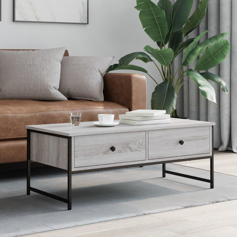 vidaXL szürke sonoma színű szerelt fa dohányzóasztal 101x49x39,5 cm