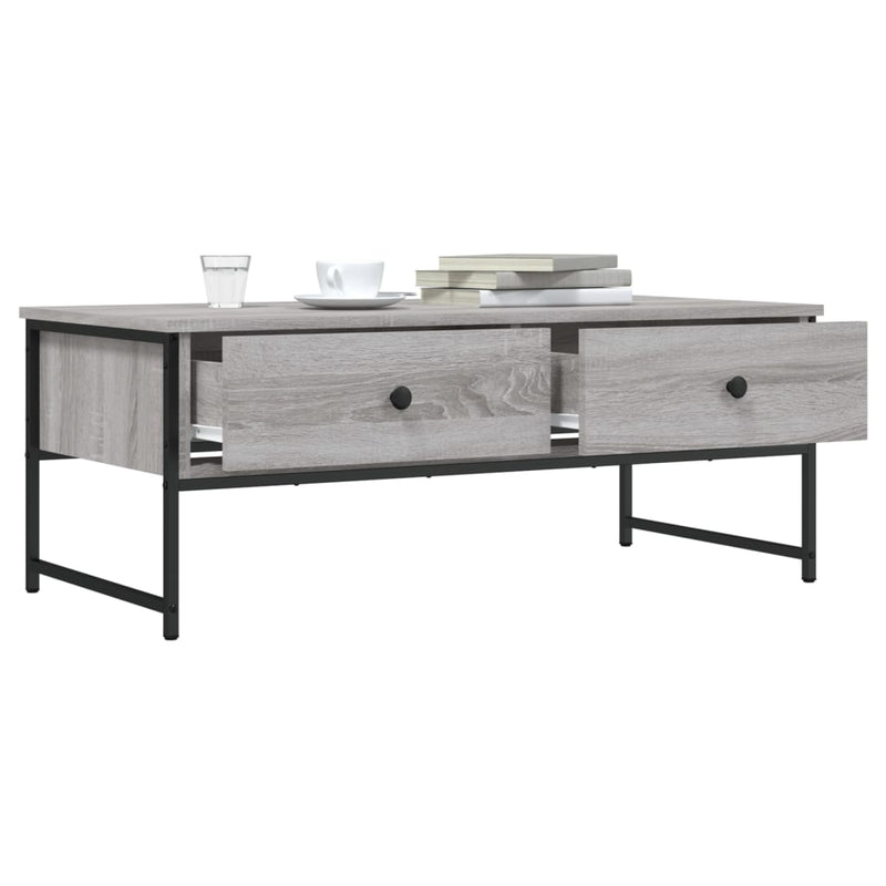 vidaXL szürke sonoma színű szerelt fa dohányzóasztal 101x49x39,5 cm