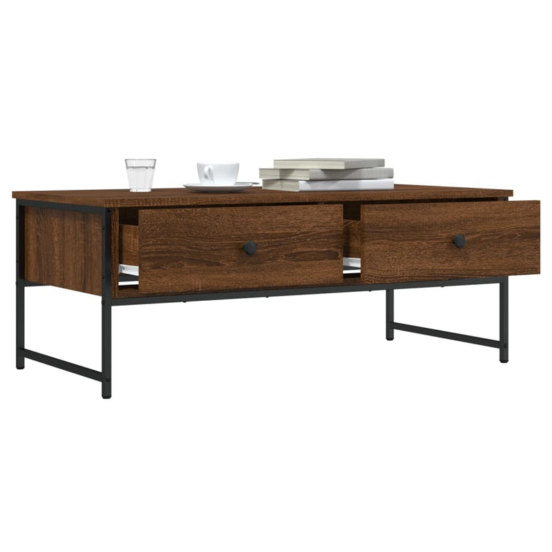 vidaXL barna tölgyszínű szerelt fa dohányzóasztal 101x49x39,5 cm