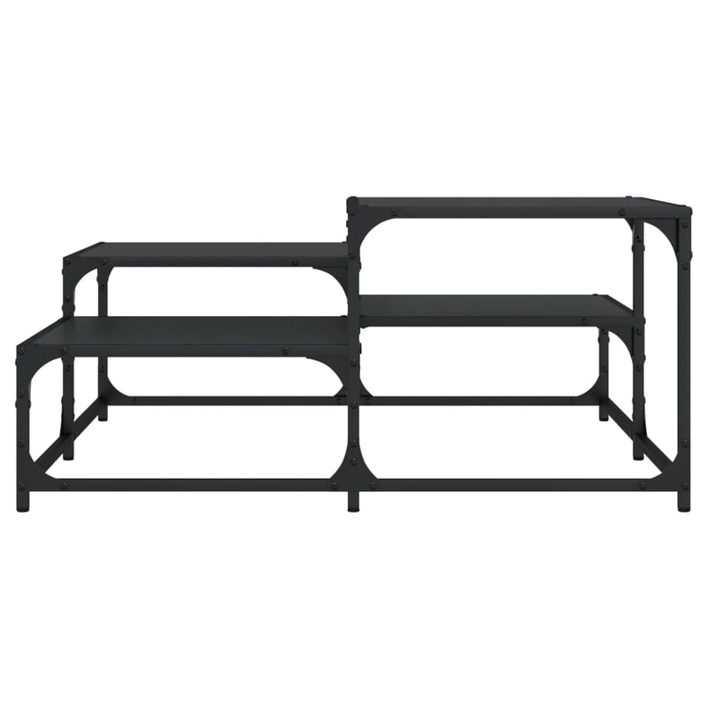 vidaXL fekete szerelt fa dohányzóasztal 87,5 x 87,5 x 40 cm