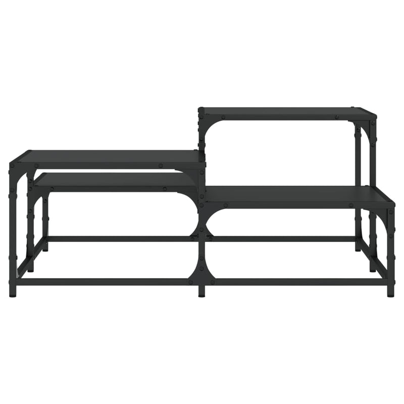 vidaXL fekete szerelt fa dohányzóasztal 87,5 x 87,5 x 40 cm