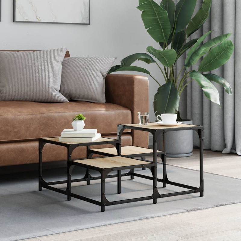 vidaXL sonoma tölgy színű szerelt fa dohányzóasztal 68x 68 x 40 cm