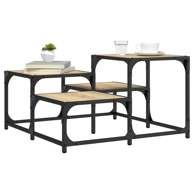 vidaXL sonoma tölgy színű szerelt fa dohányzóasztal 68x 68 x 40 cm
