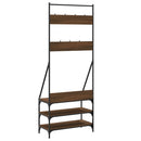 vidaXL barna tölgyszínű ruhafogas cipőpolccal 72x34x184 cm