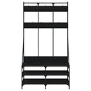 vidaXL fekete ruhafogas cipőpolccal 100x40x184 cm