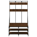 vidaXL barna tölgyszínű ruhafogas cipőpolccal 100x40x184 cm