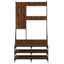 vidaXL barna tölgyszínű ruhafogas cipőpolccal 100x40x184 cm