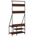 vidaXL barna tölgyszínű ruhafogas cipőpolccal 80x40x184 cm