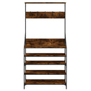 vidaXL füstös tölgy színű ruhafogas cipőpolccal 90x34x184 cm