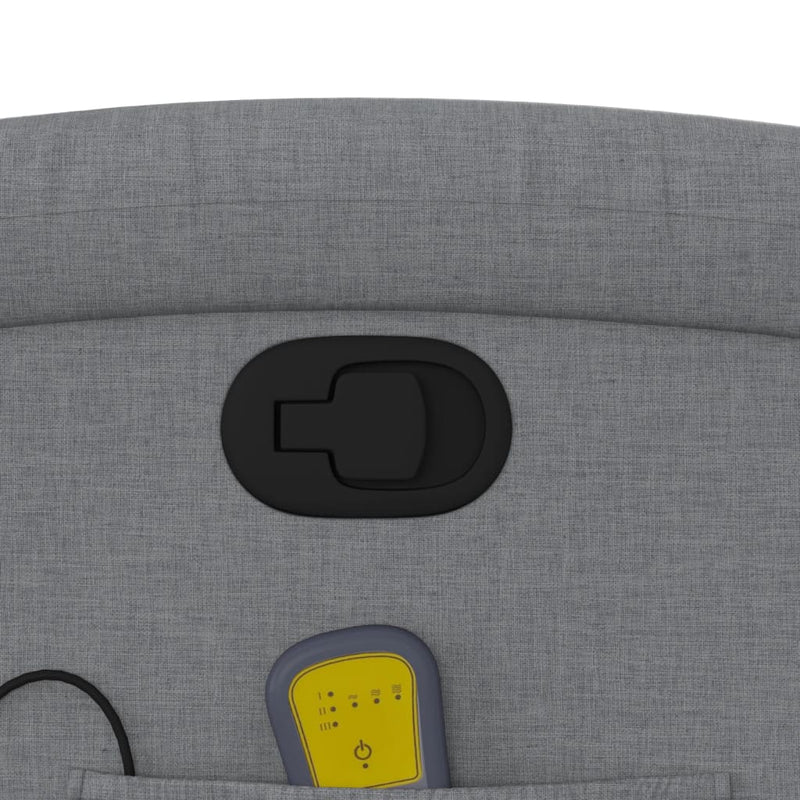 vidaXL világosszürke szövet dönthető masszázsfotel