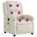 vidaXL krémszínű műbőr dönthető masszázsfotel