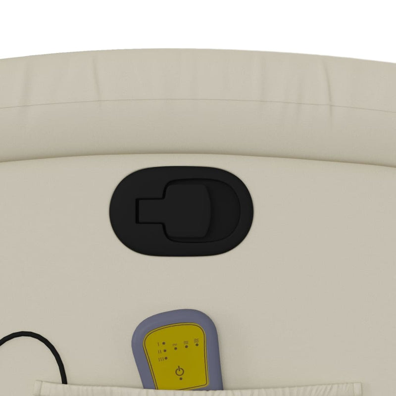 vidaXL krémszínű műbőr dönthető masszázsfotel