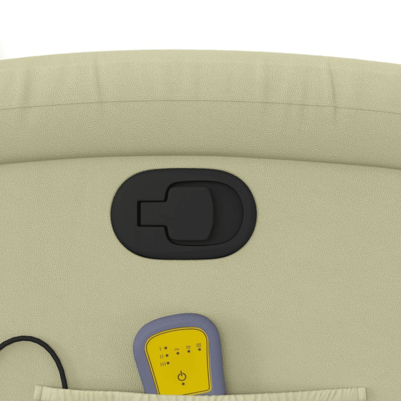 vidaXL krémszínű valódi bőr dönthető masszázsfotel