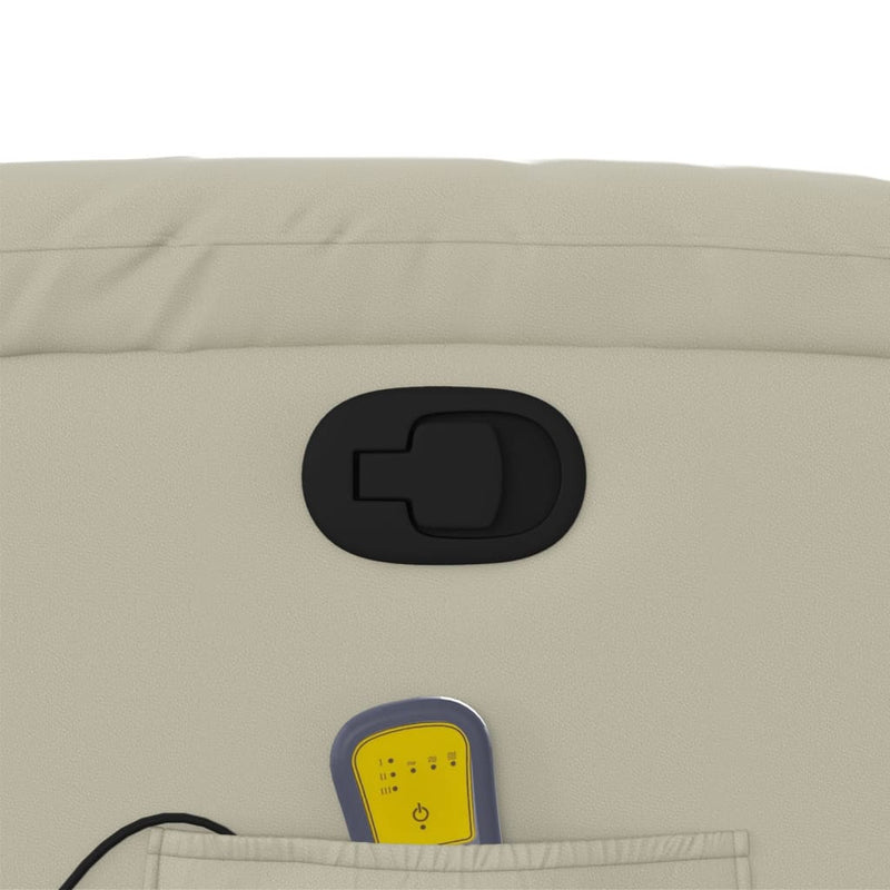 vidaXL krémszínű műbőr dönthető masszázsfotel