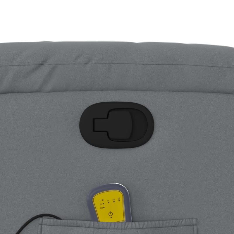 vidaXL szürke műbőr dönthető masszázsfotel