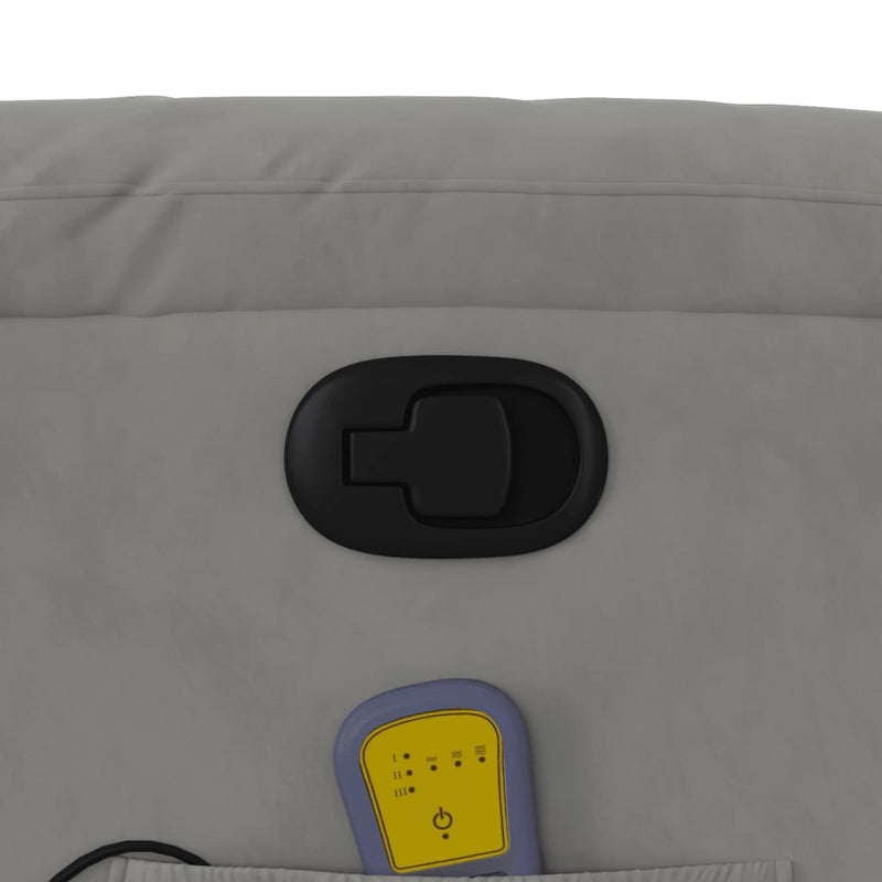 vidaXL világosszürke mikroszálas szövet dönthető masszázsfotel