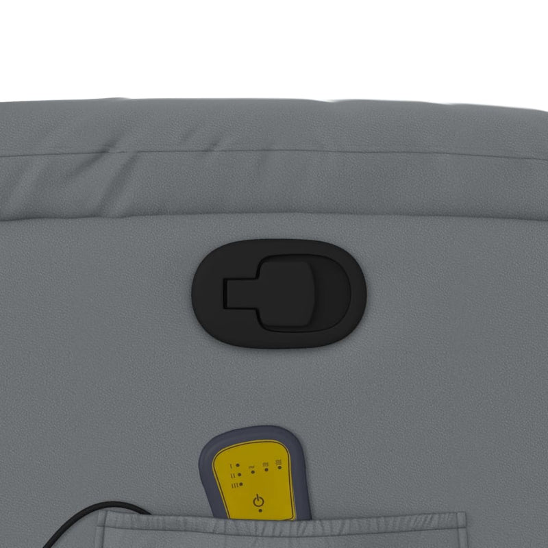 vidaXL szürke műbőr dönthető masszázsfotel