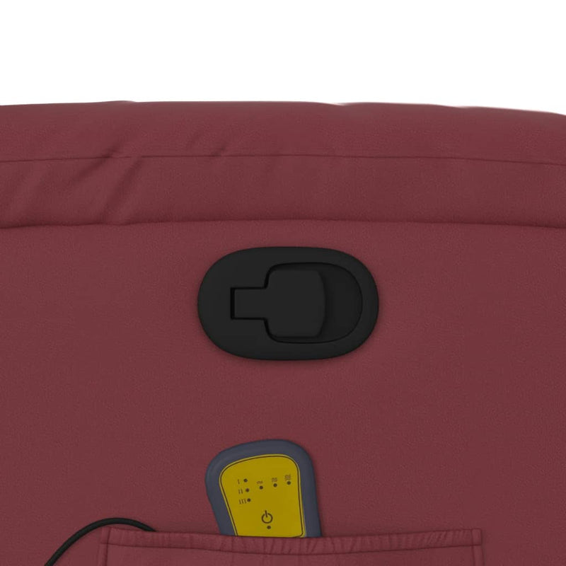 vidaXL bordó műbőr dönthető masszázsfotel