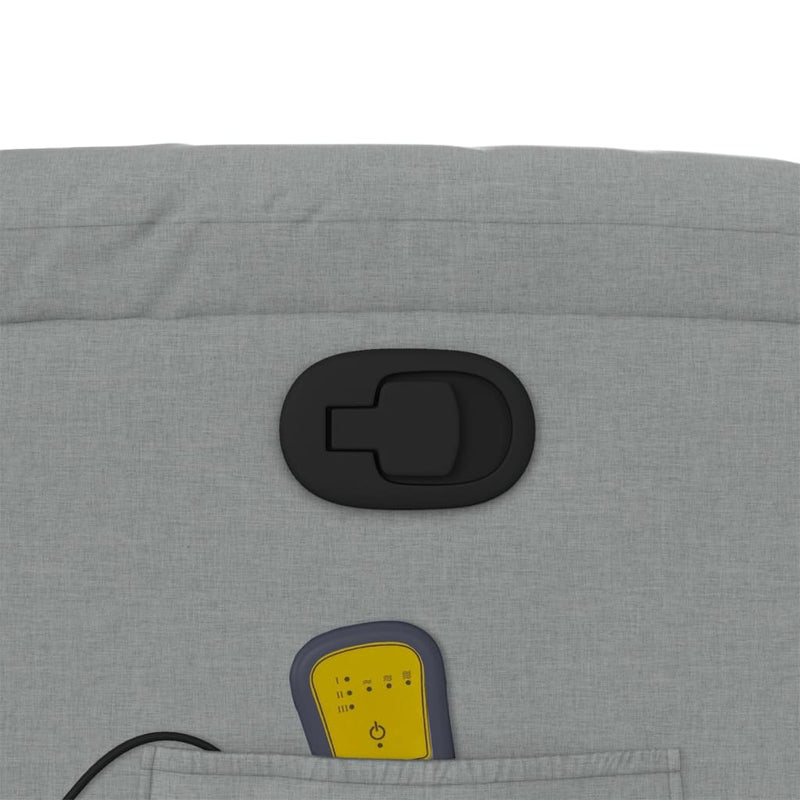 vidaXL világosszürke szövet dönthető masszázsfotel