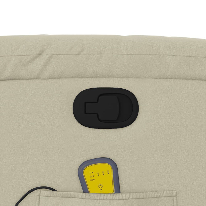 vidaXL krémszínű műbőr dönthető masszázsfotel