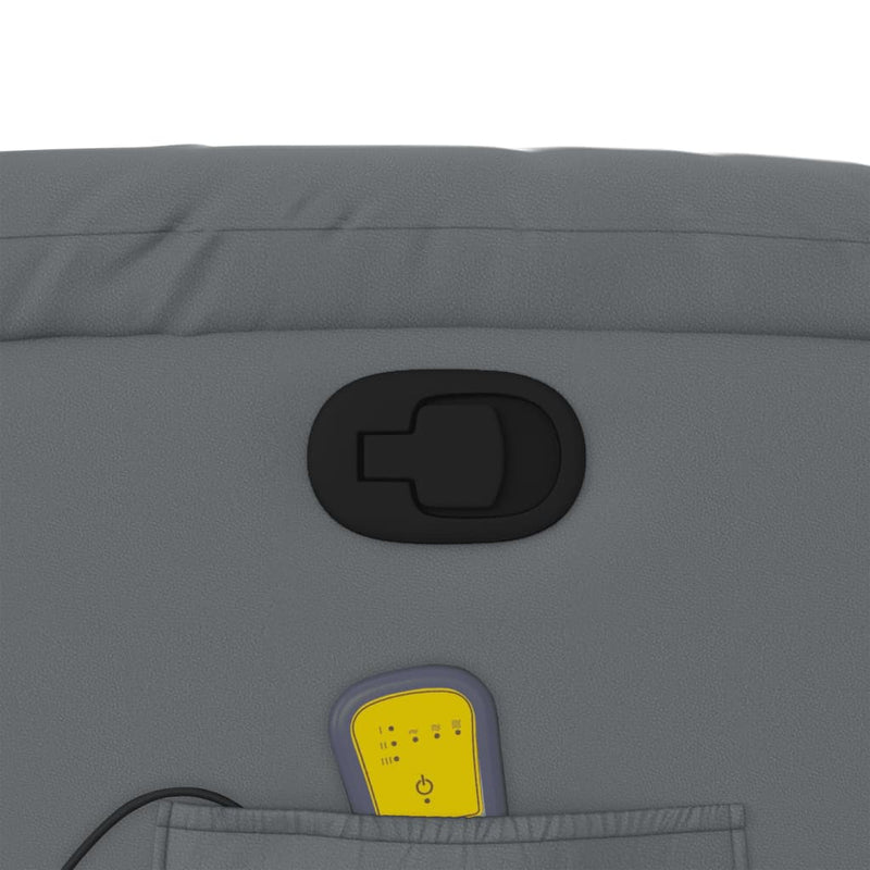 vidaXL szürke műbőr dönthető masszázsfotel