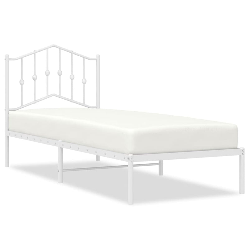 vidaXL fehér fém ágykeret fejtámlával 90x190 cm