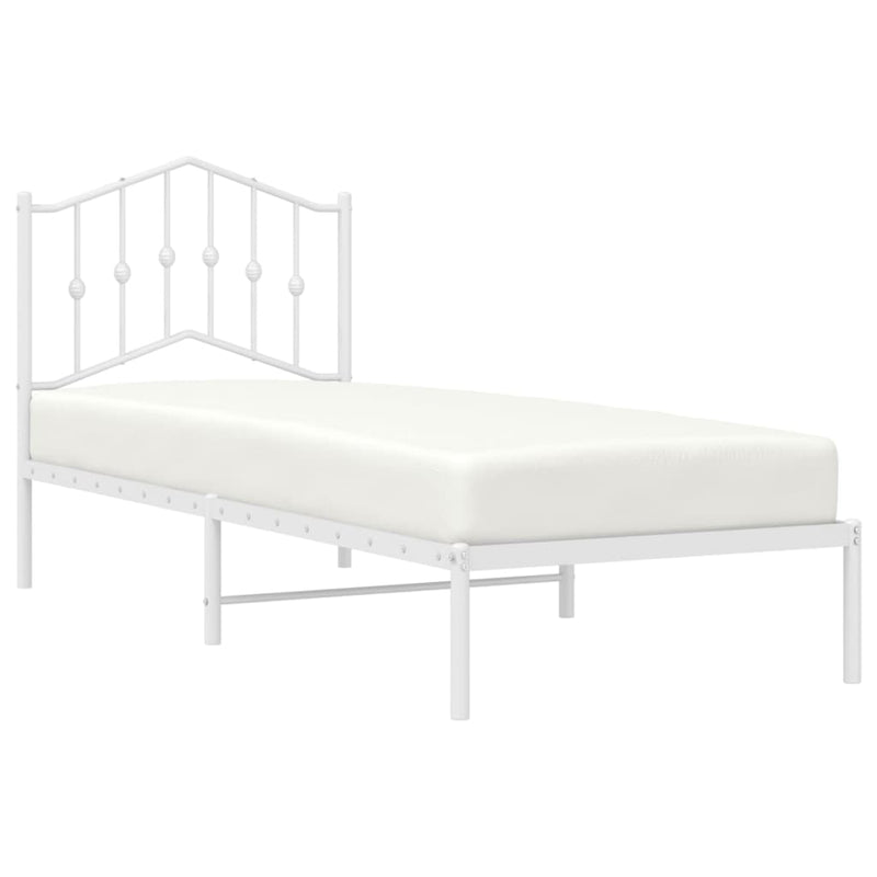 vidaXL fehér fém ágykeret fejtámlával 90x190 cm