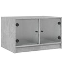 vidaXL betonszürke dohányzóasztal üvegajtókkal 68x50x42 cm