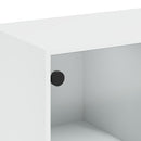 vidaXL fehér dohányzóasztal üvegajtókkal 102 x 50 x 42 cm