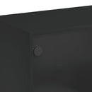 vidaXL fekete dohányzóasztal üvegajtókkal 102 x 50 x 42 cm