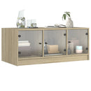 vidaXL sonoma tölgy színű dohányzóasztal üvegajtókkal 102 x 50 x 42 cm