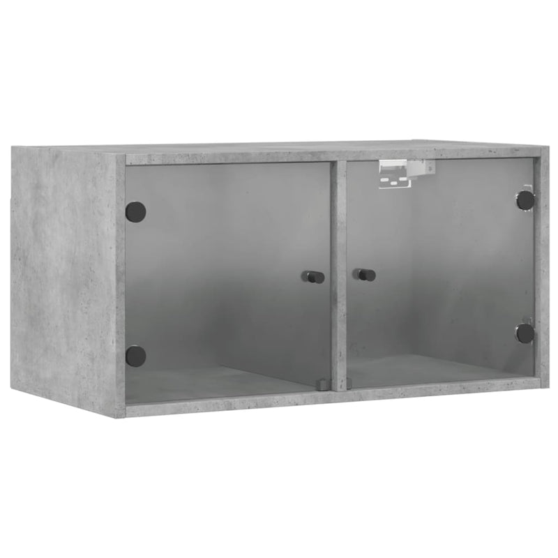 vidaXL betonszürke faliszekrény üvegajtókkal 68,5x37x35 cm