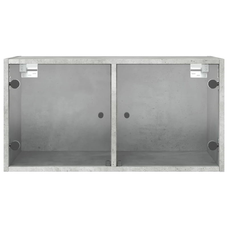 vidaXL betonszürke faliszekrény üvegajtókkal 68,5x37x35 cm
