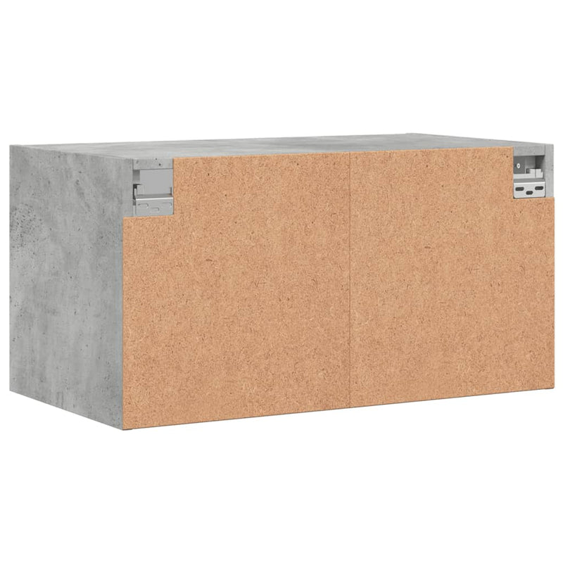 vidaXL betonszürke faliszekrény üvegajtókkal 68,5x37x35 cm