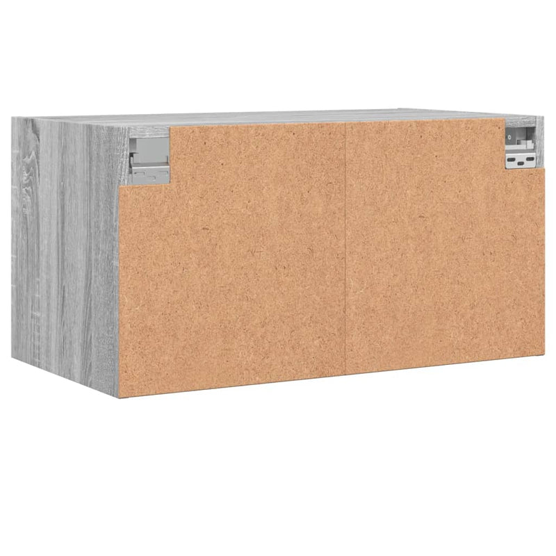 vidaXL szürke sonoma színű faliszekrény üvegajtókkal 68,5x37x35 cm