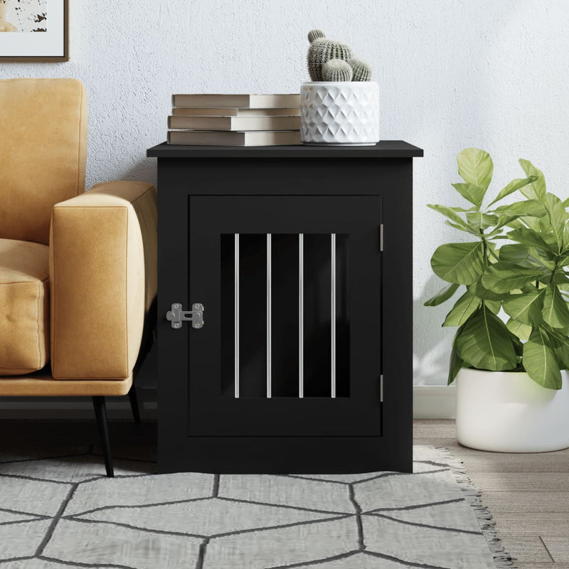 vidaXL fekete szerelt fa kutyaketrec 55 x 75 x 65 cm