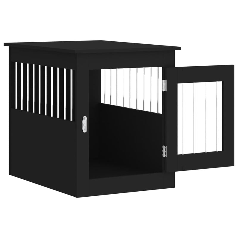 vidaXL fekete szerelt fa kutyaketrec 55 x 75 x 65 cm