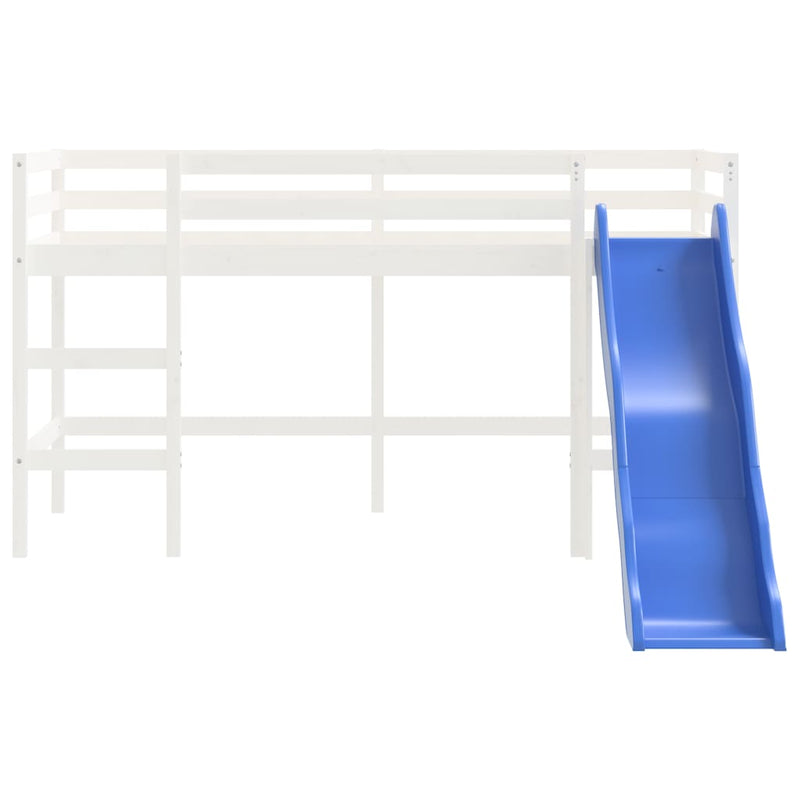vidaXL fehér tömör fenyőfa gyerek galériaágy létrával 90x200 cm