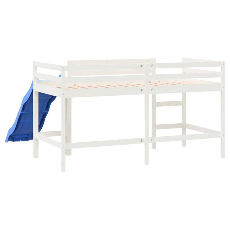 vidaXL fehér tömör fenyőfa gyerek galériaágy létrával 90x200 cm