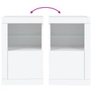 vidaXL fehér szerelt fa tálalószekrény LED-világítással