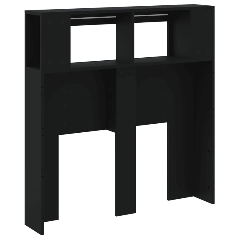 vidaXL fekete szerelt fa LED-es fejtámla 100x18,5x103,5 cm