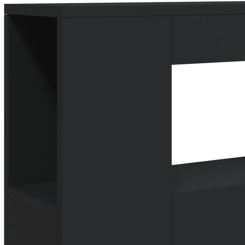 vidaXL fekete szerelt fa LED-es fejtámla 100x18,5x103,5 cm