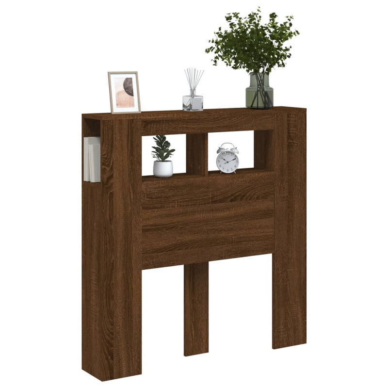 vidaXL barna tölgyszínű szerelt fa LED-es fejtámla 100x18,5x103,5 cm