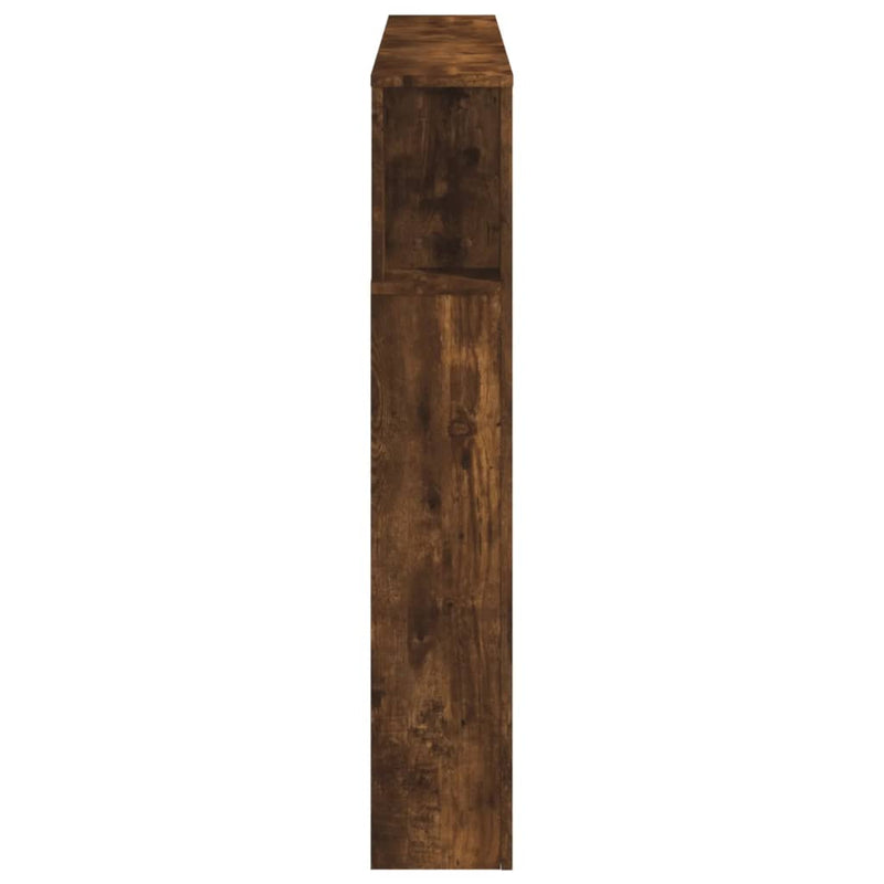 vidaXL füstüs tölgy színű szerelt fa LED-es fejtámla 140x18,5x103,5 cm
