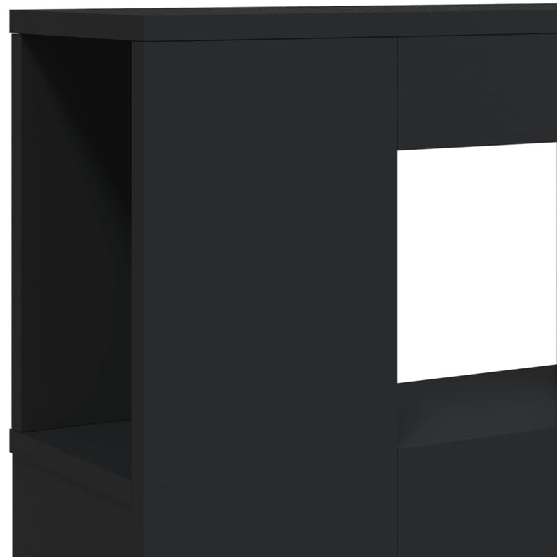 vidaXL fekete szerelt fa LED-es fejtámla 220x18,5x103,5 cm