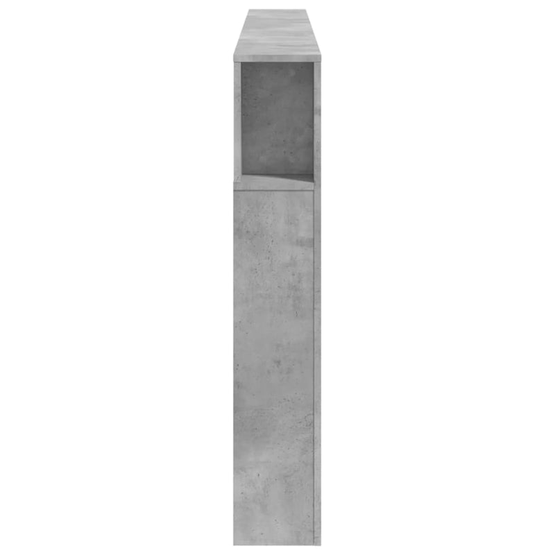 vidaXL betonszürke szerelt fa LED-es fejtámla 220x18,5x103,5 cm