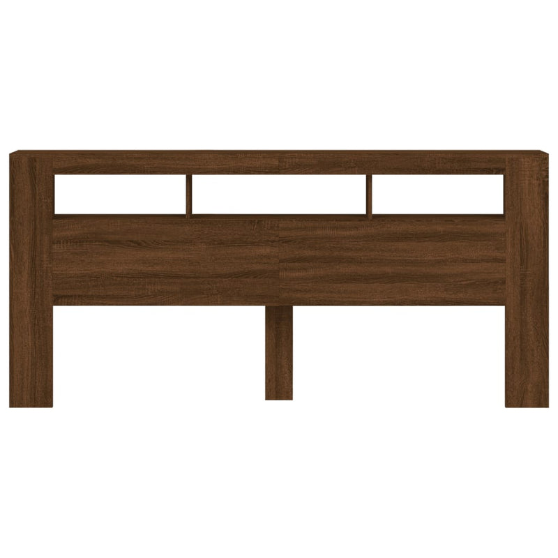 vidaXL barna tölgyszínű szerelt fa LED-es fejtámla 220x18,5x103,5 cm