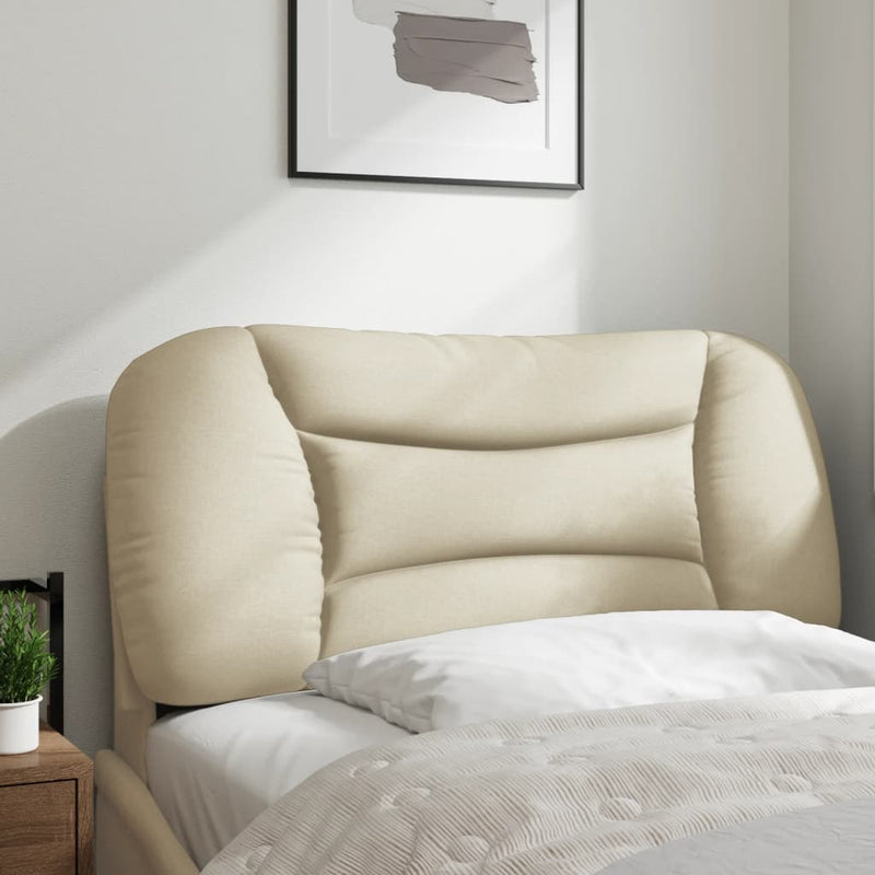 vidaXL krémszínű szövet fejtámla párna 90 cm